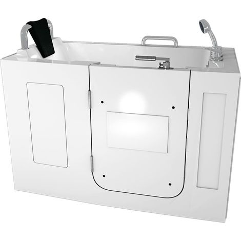 Sitzwanne Whirlpool Badewanne mit Tür S07WP-B-L 140x76cm (1/4)