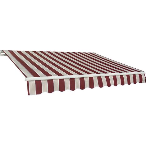 Tenda da Sole Barra Quadra 200x250 cm Tessuto in Poliestere Riga Bordeaux (1/3)
