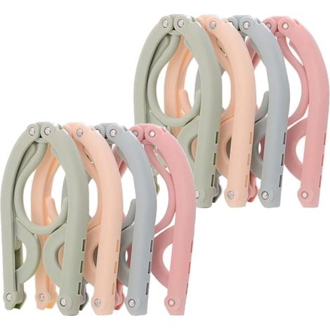 Lot de 8 cintres pliants, plastique, design antidérapant, portable, voyage, maison, hôtel, camping (1/5)