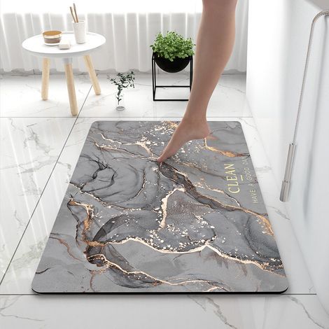 Alfombrilla antideslizante para el baño, alfombrilla absorbente para el suelo de 40 x 60 cm, alfombrilla de ducha suave y cómoda, alfombrilla de diatomita para la bañera, la cocina, el salón y el baño (1/5)
