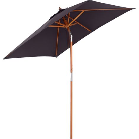 Neigbarer Sonnenschirm aus Holz (2 m) – Dunkelgrau