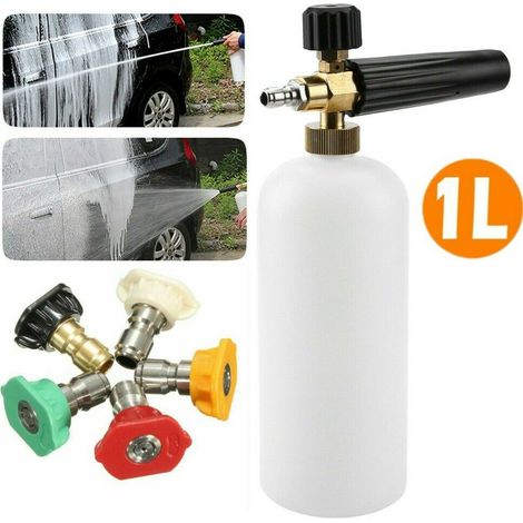 Lance à mousse pour nettoyeur haute pression automatique, jet à raccord rapide, raccord rapide 1/4" et 5 embouts de pulvérisation.