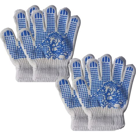 Guanti da giardinaggio per bambini, Cozevdnt, set da 2 paia, multicolore, 6-8 anni (1/5)