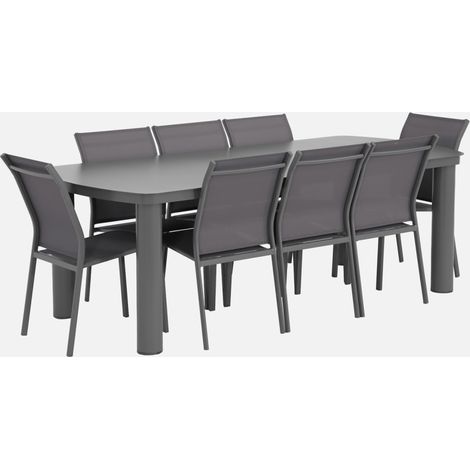 Set tavolo da giardino in alluminio con 8 sedie