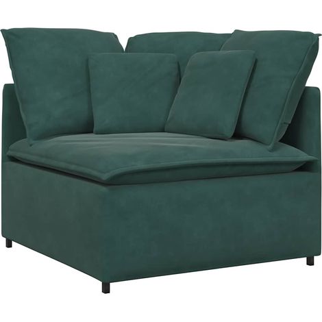 Modulo Angolare Divano Modulare con Cuscini Verde Scuro 100 cm vidaXL (1/5)