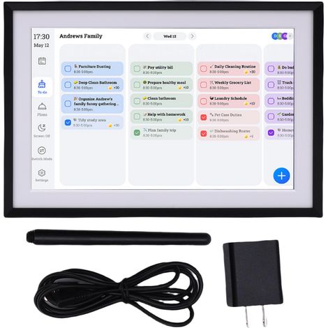 Cadre photo numérique intelligent 10,1 pouces avec écran tactile HD, agenda familial et cadre photo numérique pour une organisation quotidienne simplifiée du foyer (1/5)