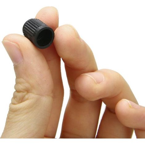 Lot de 20 bouchons de valve noirs universels - Pour voiture et vélo - Bouchons de valve en plastique - Accessoire pneu (1/5)