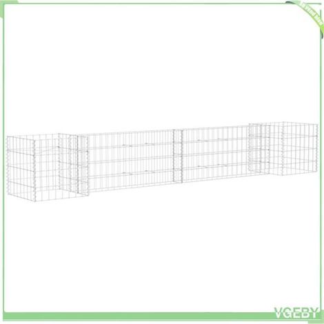 Jardinière à gabion - FAFEICY - 145658 - 260 x 40 x 40 cm - Fil d'acier antirouille - Rectangulaire (1/4)