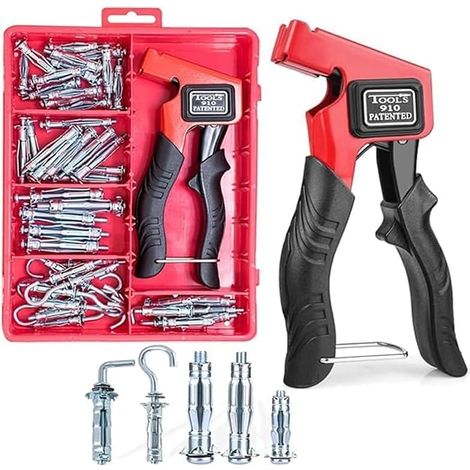 Hollow Wall Anchor Metal Adjustment Tool Kit with Molly Bolt Mounting Clamps for Metal Cavity Wall Sockets (1/5)