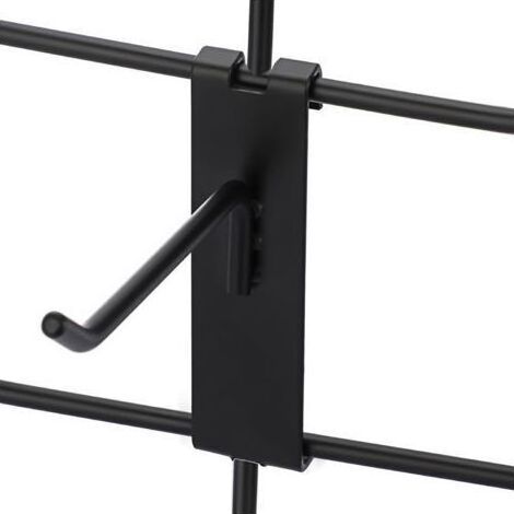 Lot de 15 crochets métalliques de 10 cm pour plaques grillagées, crochets crantés commerciaux pour magasins, garages, expositions et ateliers (1/5)