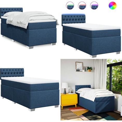 Boxspringbett mit Matratze Blau 80x200 cm Stoff - Boxspringbett - Doppelbett - Schlafsystem - Bettenrahmen - Liegefläche 80x200 Cm - Home & Living (1/5)