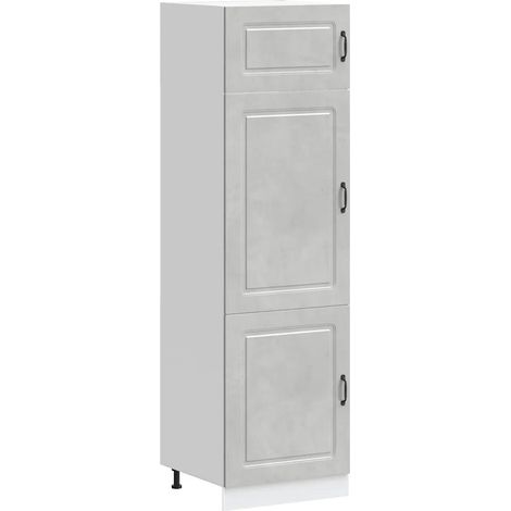 Mobile da cucina Kalmar con spazio contenitivo 60 x 57 x 207 cm pratico piedini regolabili stile moderno legno grigio cemento 020050036