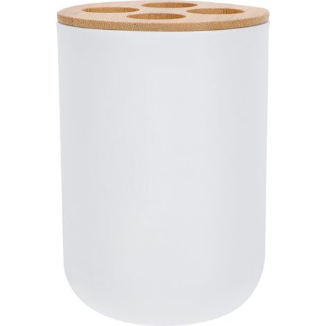 White PP Bathroom Toothbrush Holder with Large Capacity