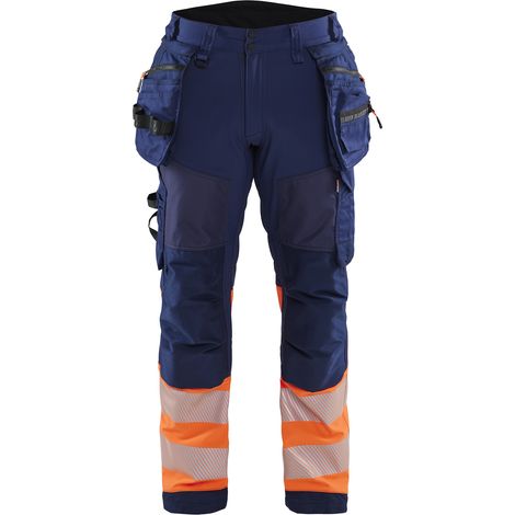 Pantaloni da lavoro softshell ad alta visibilità Classe 1 1821 - Blu marino/Arancione XS - FR(38) - SE(C44) - Norme