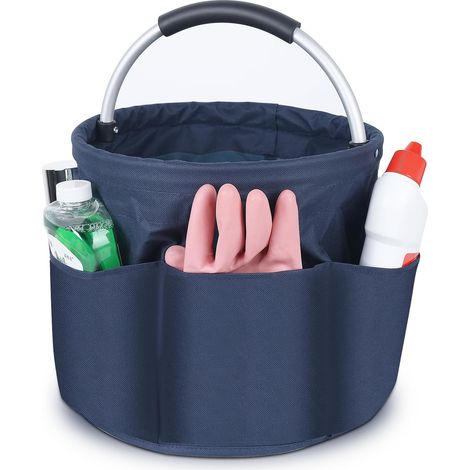 Sac à outils seau de 17 litres, sac de rangement pliable pour petits outils de jardin, organiseur de nettoyage portable, multi-poches (1/5)