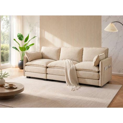 Domo Mea Divano 3 Posti Beige 253x89x87 cm TAO Design Contemporaneo (1/5)