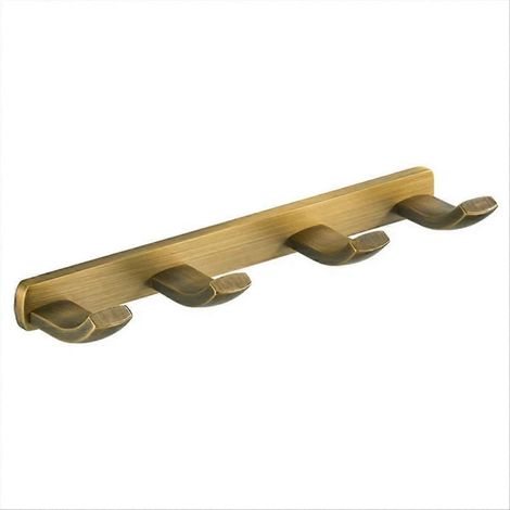 Étagère de salle de bain en bronze, étagères en alliage d'aluminium avec crochets, porte-shampoing, étagère de rangement de cuisine, crochets pour clés, crochet multiple (1/5)