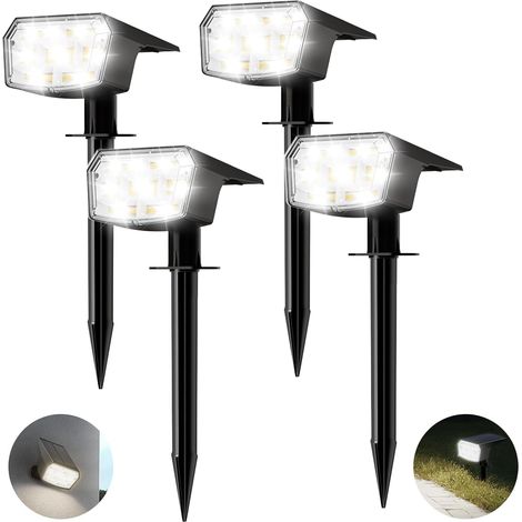 59 luces solares LED para exteriores, juego de 4, resistentes al agua IP65, ideales para jardín, con sensor crepuscular, 3 niveles de brillo y luz blanca cálida de 3000k. (1/5)