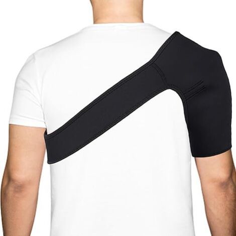 Soutien Sangle Réglable, Tendinite Epaule, Support D'épaule Attelle, Attelle de Sangle de Soutien d'épaule pour Hommes et Femmes, Épaulière Tendinite Ajustable (Taille Unique, Noir) (Droite) (1/5)