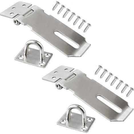 Loquet de porte, loquet de porte, serrure de loquet de porte, acier inoxydable 3 pouces avec vis, adapté au jardin, garage, argent, 2 pièces (1/5)