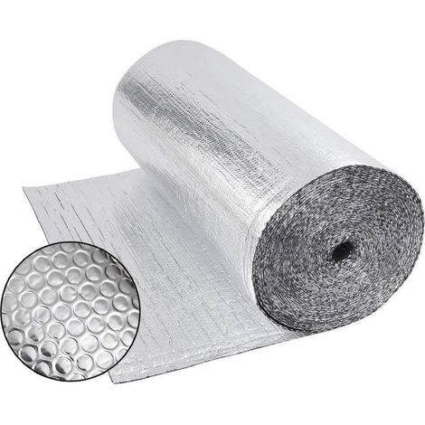 Wärmedämmung 0,6 x 10 m, 4 mm doppelseitige Aluminiumfolie, wärme- und kältereflektierend, ideal für Dächer, Wände, Autos und Fenster