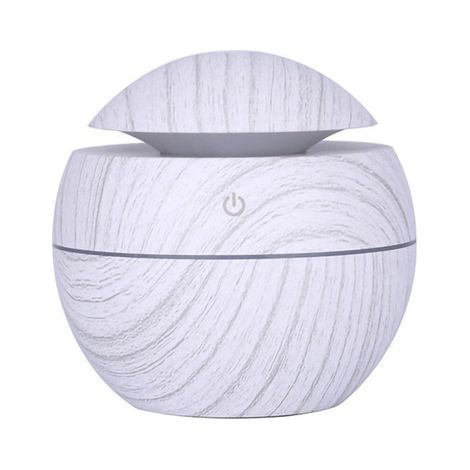 Humidificateur à grain de bois USB 7 couleurs LED interchangeables diffuseur d'arôme d'huile essentielle 1 pièces (blanc) (1/5)