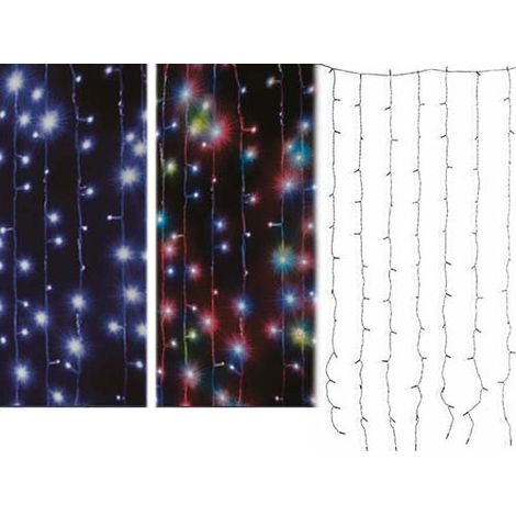 RIDEAU DE LUMIÈRE NOËL EXTÉRIEUR 104 LED BLANC/CHAUD