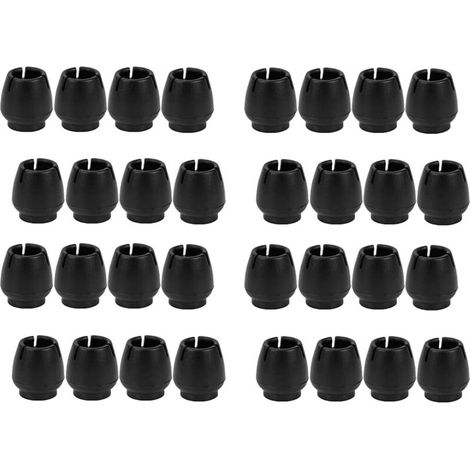 32 pezzi Coprigambe per sedie, protezioni per gambe di sedie, coprigambe in gomma, coprigambe rotondi, 12-17 mm (nero) -Crezuo