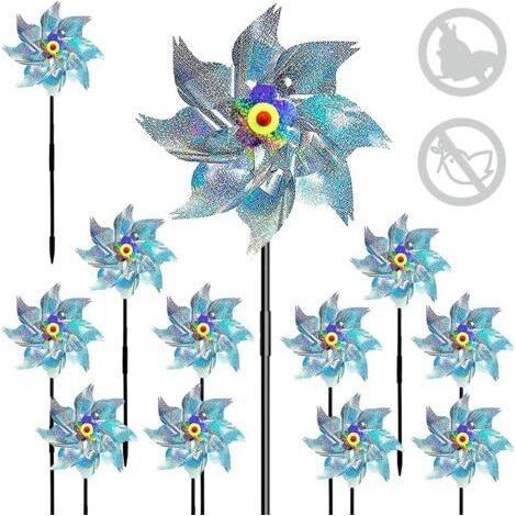10 autocollants réfléchissants en forme d'éolienne, répulsifs anti-oiseaux réfléchissants, répulsifs anti-oiseaux en forme d'éolienne pour le jardin, répulsifs anti-oiseaux réfléchissants (1/5)