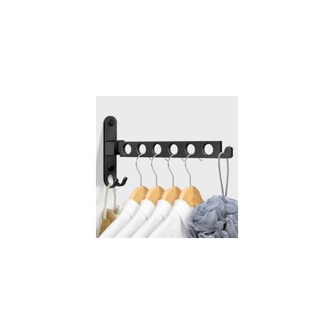 Wandmontierter, klappbarer Wäscheständer aus Aluminiumlegierung – 90° drehbar – feuchtigkeits- und rostbeständig – für Balkon und Badezimmer (1/5)