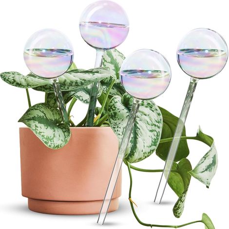 Bewässerungsspitzen – 4er-Set – Mundgeblasenes Glas – Selbstbewässernd – Für drinnen und draußen – Regenbogenfarben (1/5)