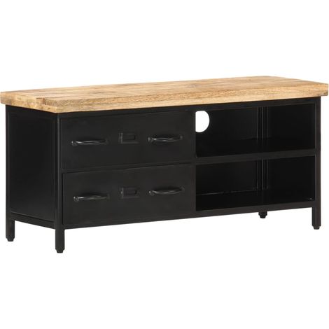 vidaXL Mobile Porta TV 90x30x41 cm in Legno di Mango Grezzo (1/5)