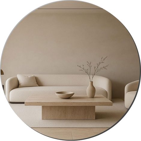 Miroir Rond Mural 30cm Miroir Mural Adhesif HD Miroir a Coller Miroir Acrylique Miroir Collant pour WC, Chambre, Porte (1/5)