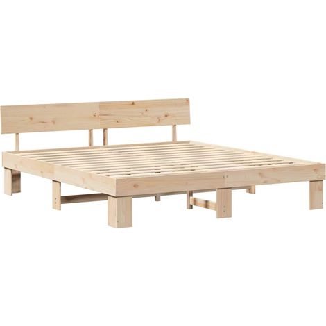 Lit double,Lit adulte,Cadre de lit Marron 180 x 200 cm Bois massif en pin CFW7530611 (1/5)