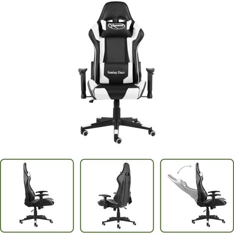 Gamingstuhl Drehbar - Gaming-Stuhl Drehbar Weiß PVC (1/5)