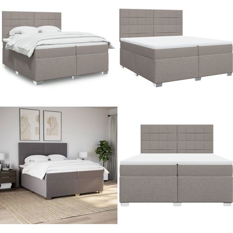 Boxspringbett mit Matratze Taupe 200x200 cm Stoff - Boxspringbett - Doppelbett - Bettsofa - Schlafsystem - Liegekomfort - Home & Living