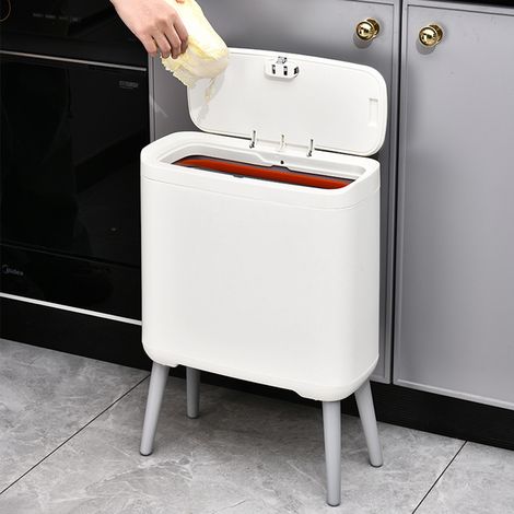High Foot Trash Bin with Lid (1/5)
