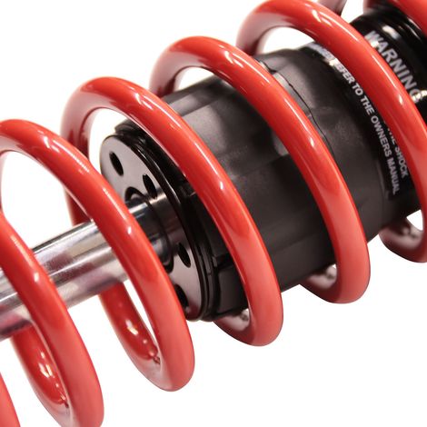 Direct sale of CNC rear shock absorbers with 24 levels of adjustment for motorcycles, with round head for soft or firm operation. (1/2)