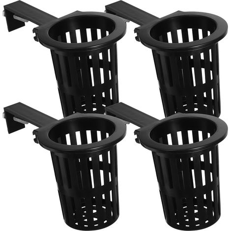 DOITOOL Lot de 4 paniers suspendus en plastique noir pour culture hydroponique (1/5)