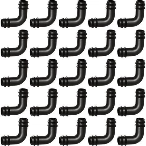 25 Pièces 16mm Connecteurs de Tuyaux, Connecteur de Tuyau Cannelé en Plastique, Raccord D'irrigation, Connecteurs Barbelés de Tuyaux pour Système D'Irrigation, Coude (1/5)