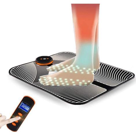 Tapis de massage électrique EMS pour les pieds. appareil d'acupression et de réflexologie pour les jambes. soulage les douleurs et réduit les gonflements des pieds et des chevilles. appareil de massag