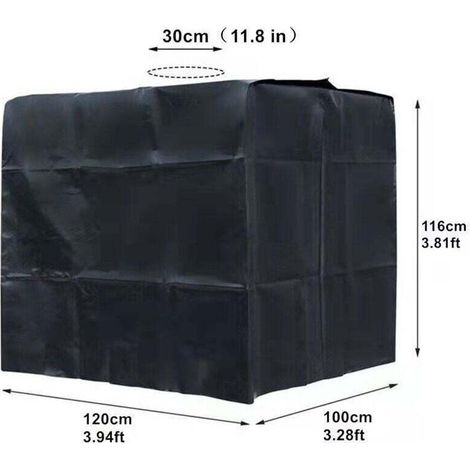 Enowelir Bâche noire Anti-UV pour cuve 1000 litres Raccord et autre accessoire pour cuve de récupération d'eau (1/3)