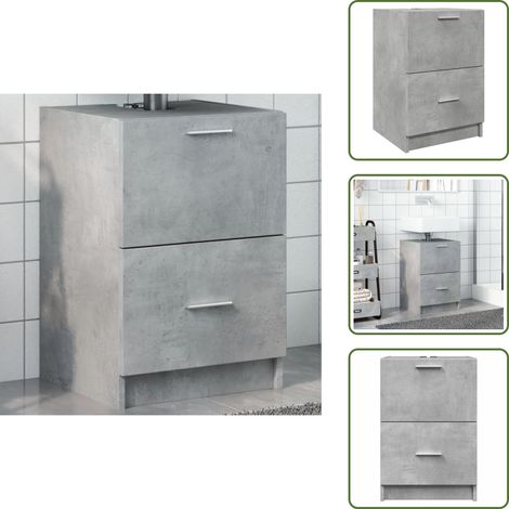 Armario gris hormigón - vidaXL Armario de lavabo madera ingeniería gris hormigón 40x37x59 cm - Armario para baño