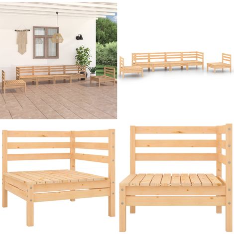 6-tlg. Garten-Lounge-Set Kiefer Massivholz - Gartensofa - Loungemöbel - Gartenmöbel Set - Rattan Möbel - Holz Gartenmöbel - Home & Living (1/5)