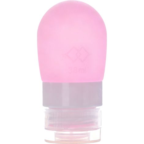 Niedliche, runde Silikon-Reiseflasche, Kosmetikaufbewahrungsflasche, rosa, 38 ml (1/5)