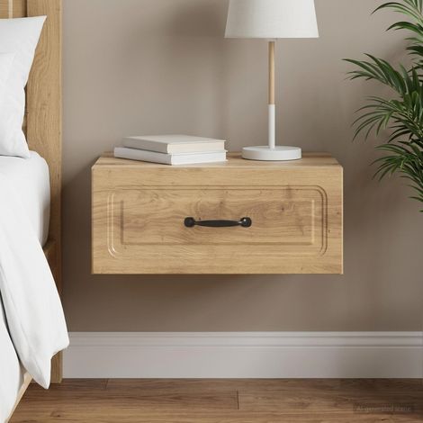 vidaXL Mobiletto da notte a muro Rovere Artigianale 49 x 34,5 x 20 cm (1/5)