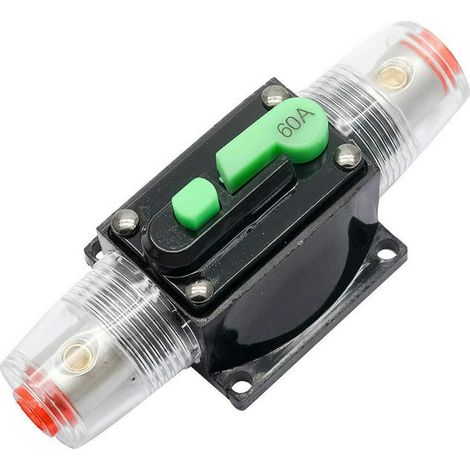 Automatischer Kfz-Schalter, 12V-48V, Sicherung, Sicherungshalter, Inline-Sicherungsblock für Autoradio, Schutzsystem 10 x 4 cm (60A) (1/5)