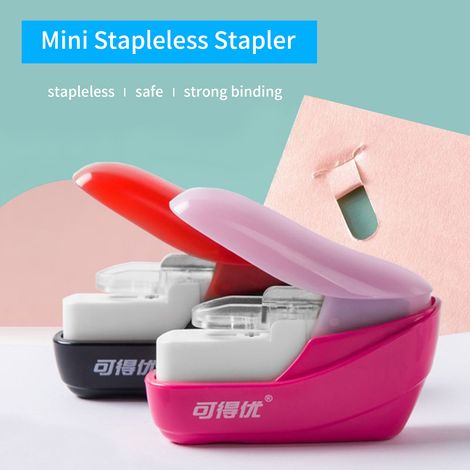 KW-triO – Mini agrafeuse à main sûre, sans agrafes, capacité de 4 feuilles, pour reliure de papier, magasin, école, bureau, fournitures pour la maison (1/5)