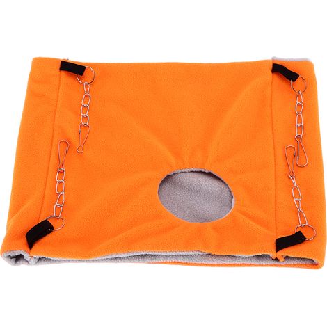 Vogelnest, wärmendes Plüschkäfig-Hängebett, Hamster-Doppelhängematte für kalte Wintertage, Orange (1/5)
