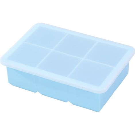 Plateau de congélation en silicone avec couvercle pour la conservation des cubes de soupe et des bouillons (1/4)